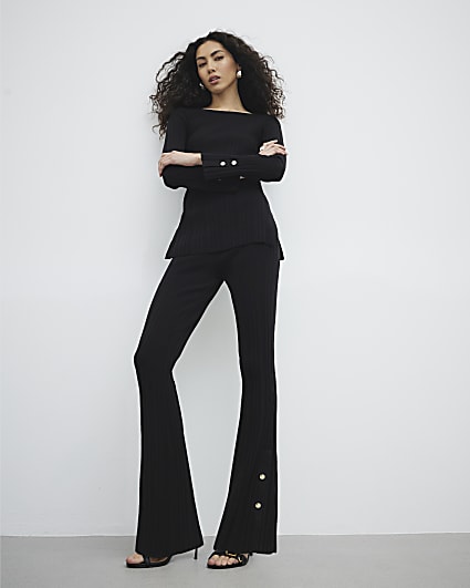 Black Flared Trouser