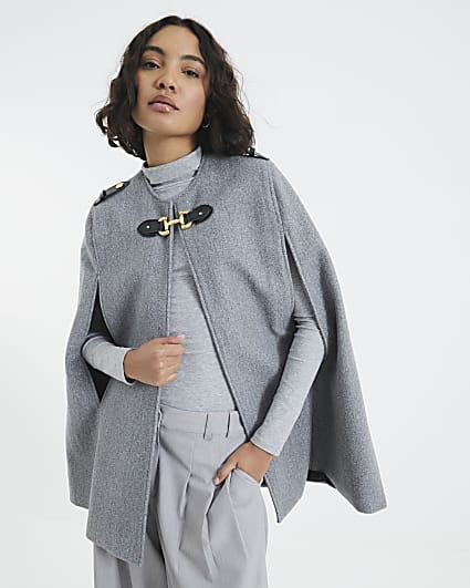 Grey Military Style Cape