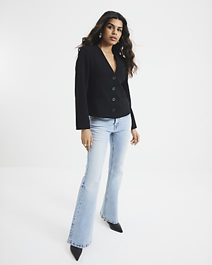 Petite Blue Bootcut Mid Rise Jeans