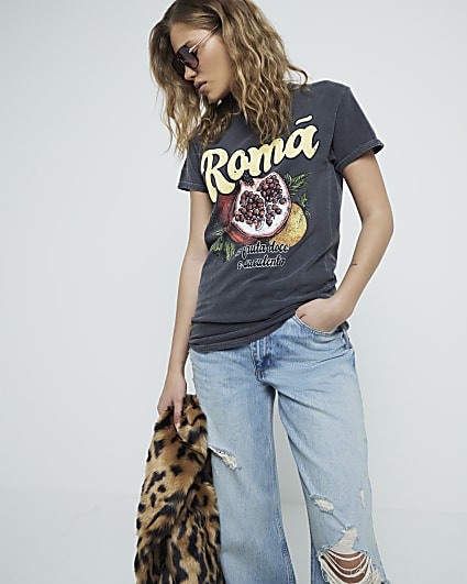 Grey Roma Pomegranate T-shirt