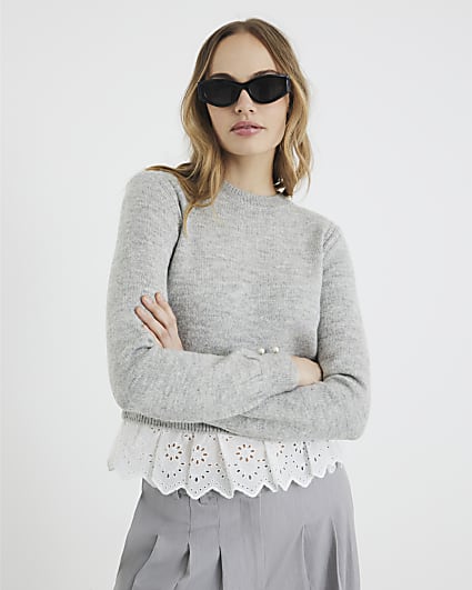 Grey Frill Jumper