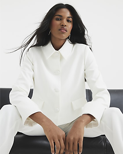 White Structured Trophy Jacket