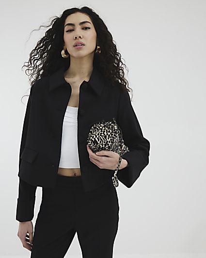 Black Structured Compact Jacket