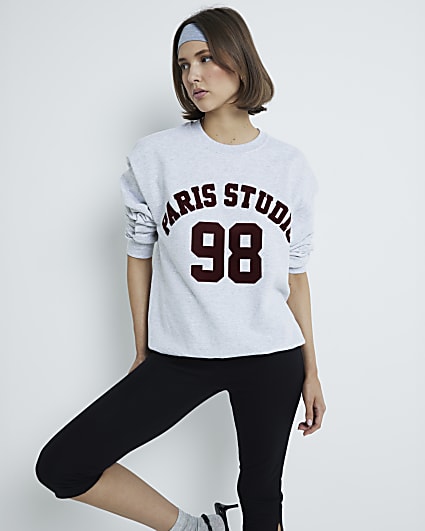 Grey Long Sleeve Paris Studio Sweatshirt