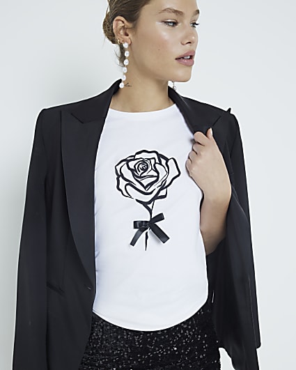 White Rose Bow T-Shirt