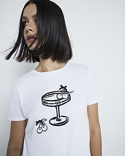 White Cocktail Cherry T-Shirt