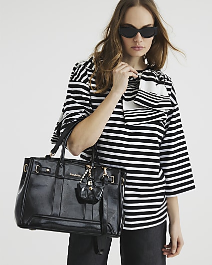 Black Large Charm Tote Bag