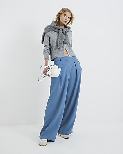 Blue Wide Leg Trousers