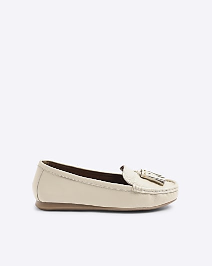White Leather Loafers