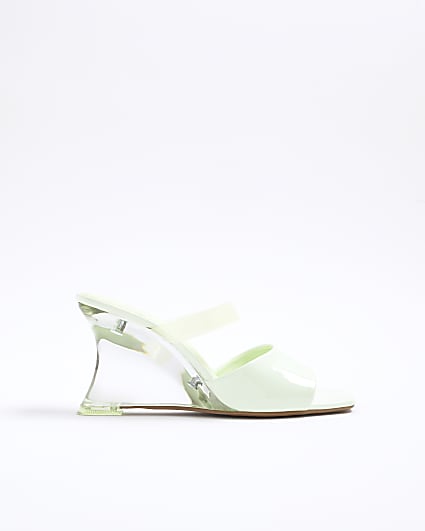 Green Perspex Wedge Heels