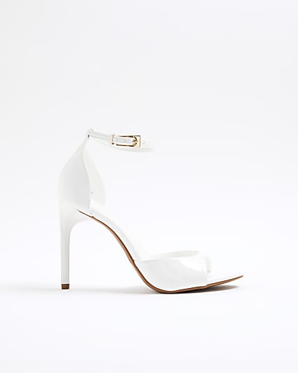 White Closed Back Heels