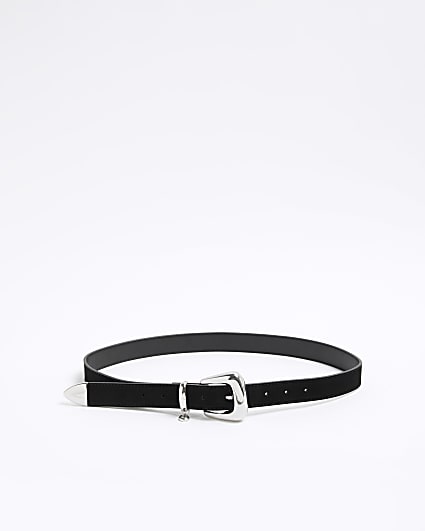 Black Bubble Buckle Suede Belt