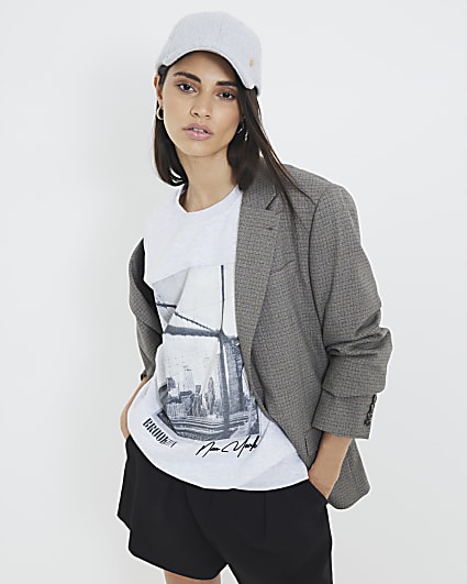 Grey Long Sleeve New York Sweatshirt