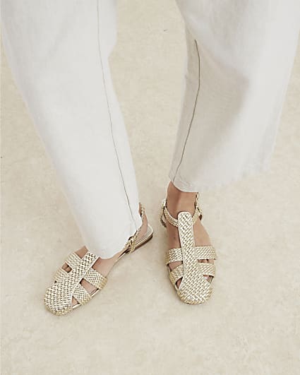 Gold Woven Sandals