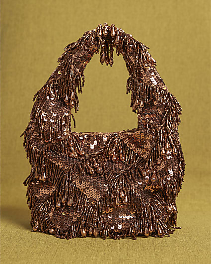 Brown Premium Beaded Grab Bag