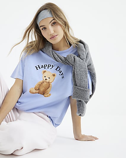 Blue Happy Days Teddy T-Shirt