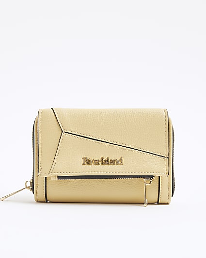 Yellow Panelled Zip Purse