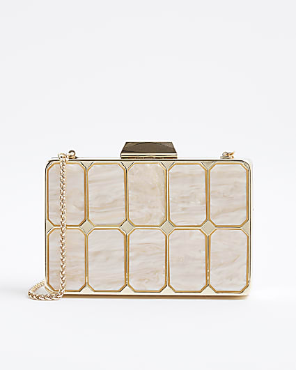 Gold Resin Hard Clutch Bag