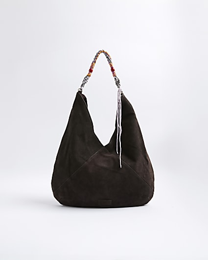 Brown Premium Suede Rope Shoulder Bag