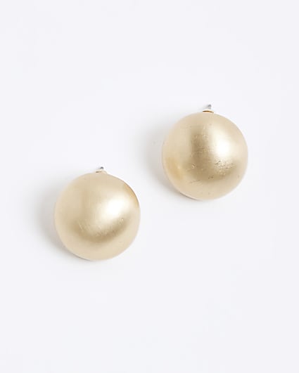 Gold Ball Stud Earrings