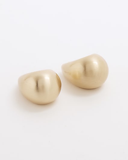 Gold Dome Stud Earrings