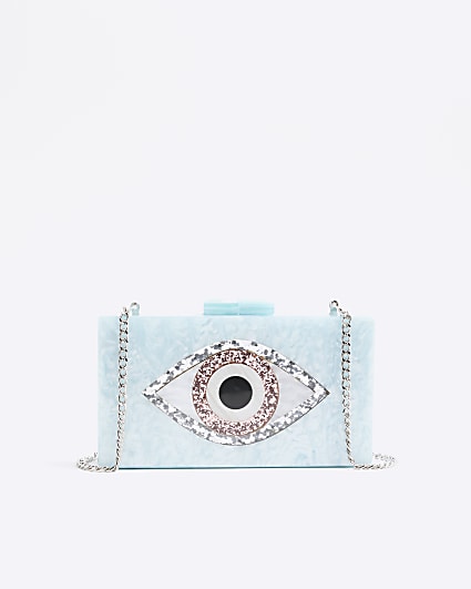 Blue Eye Hard Shell Clutch Bag