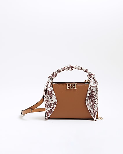 Brown RR Ribbon Cross Body Bag