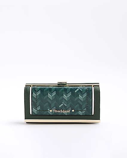 Green Geometric Monogram Purse