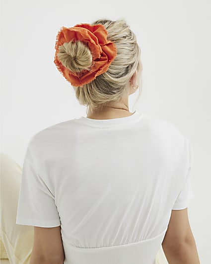 Orange Oversized Scrunchie