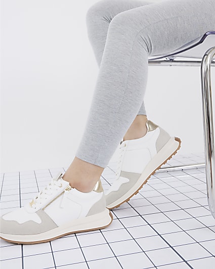 White Side Zip Trainers