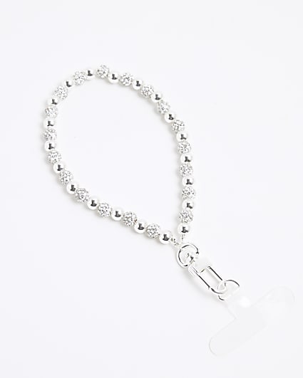 Silver Diamante Phone Charm