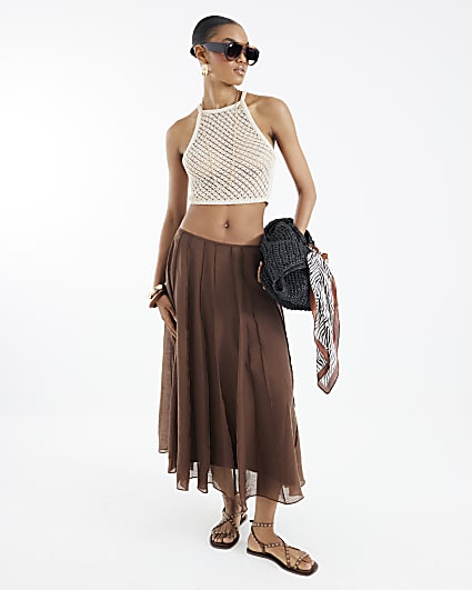 Brown Midi Skirt
