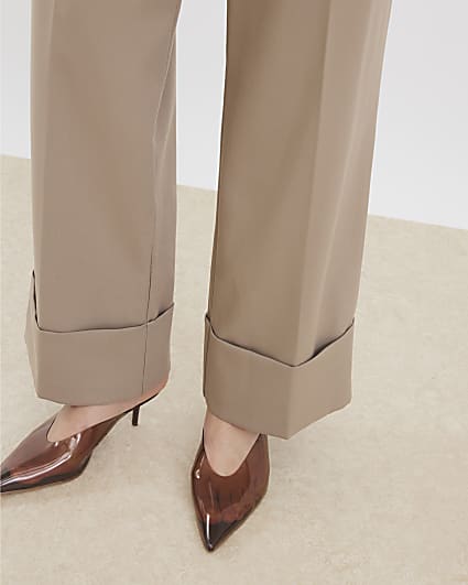 Brown Perspex Mule Court Heels
