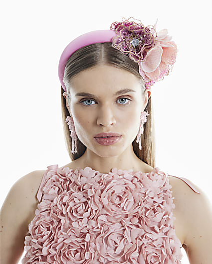 Pink Sequin Flower Headband