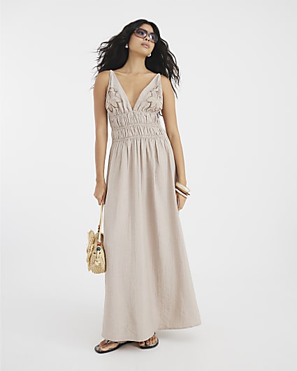 Grey Textured Maxi Dress