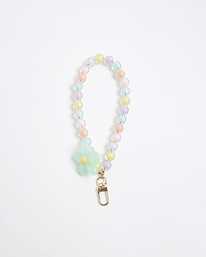 Multi Colour Beaded Flower Phone Chain