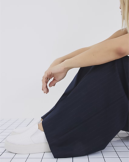 White Platform Pull On Trainers