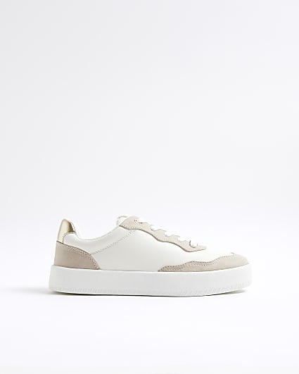 White Lace Up Trainers