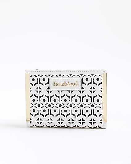 White Laser Cut Foldout Purse