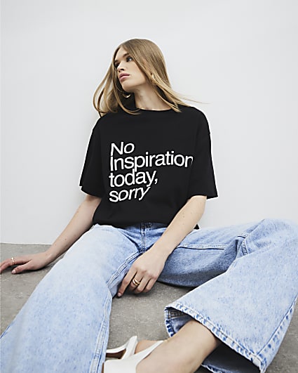 Black No Inspiration Today T-Shirt