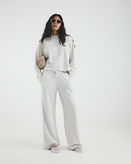 Grey Wide Leg Joggers
