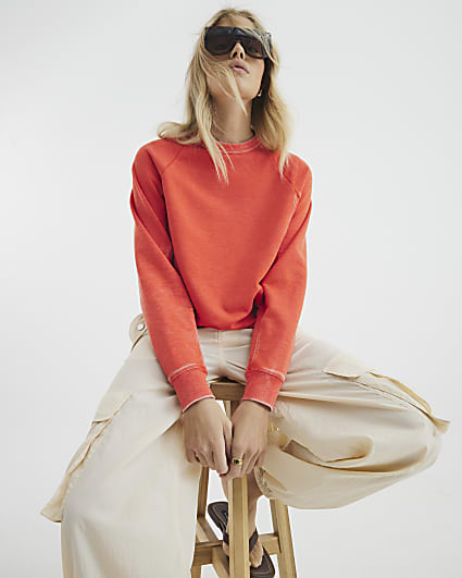 Orange Long Sleeve Sweatshirt