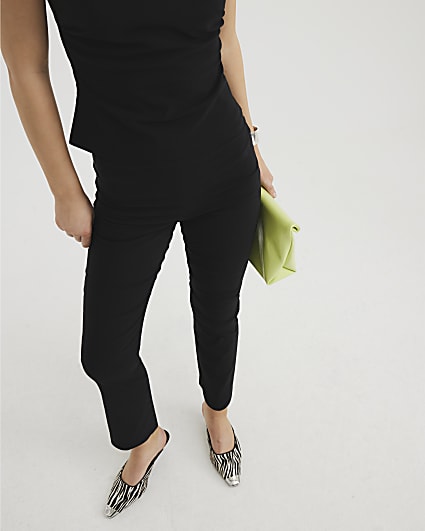 Black Bengaline Kickflare Trousers