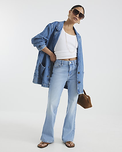 Petite Blue Mid-Rise Bootcut Jeans