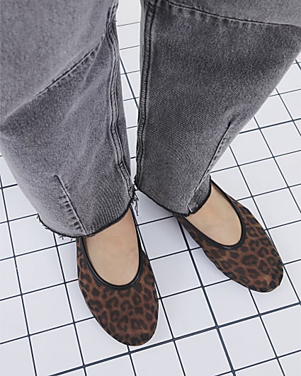 Brown Leopard Print Ballet Pumps