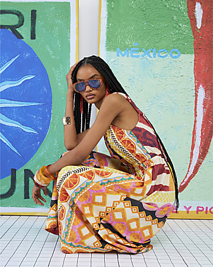 Multi Colour Atlas Maxi Slip Dress