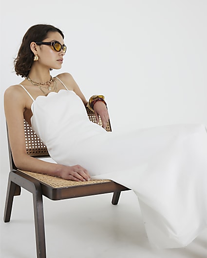 White Strappy Midi Sun Dress