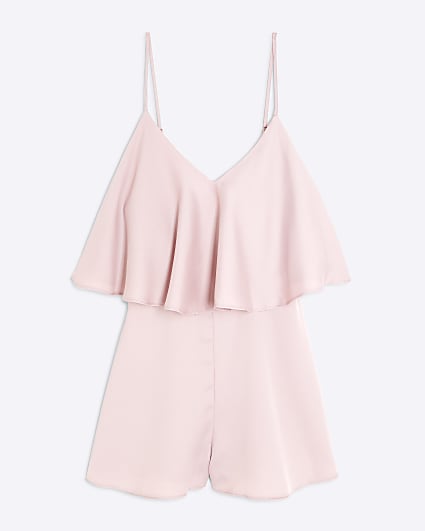 Petite Pink Double Layered Playsuit