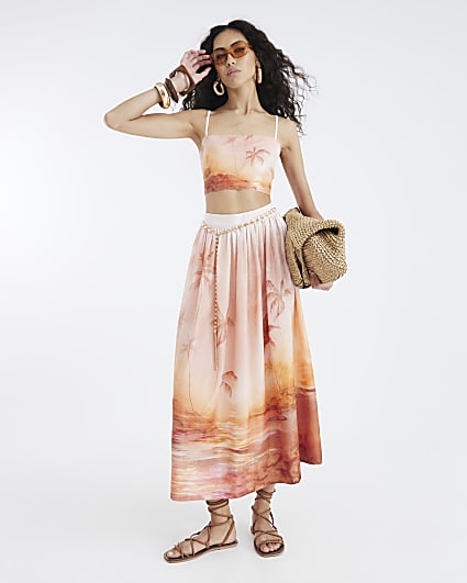 Cream Beach Maxi Skirt