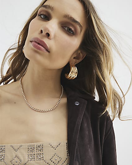 Gold Diamante Tennis Necklace